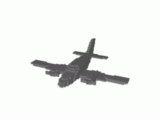 0017 aeroplane voxel 64