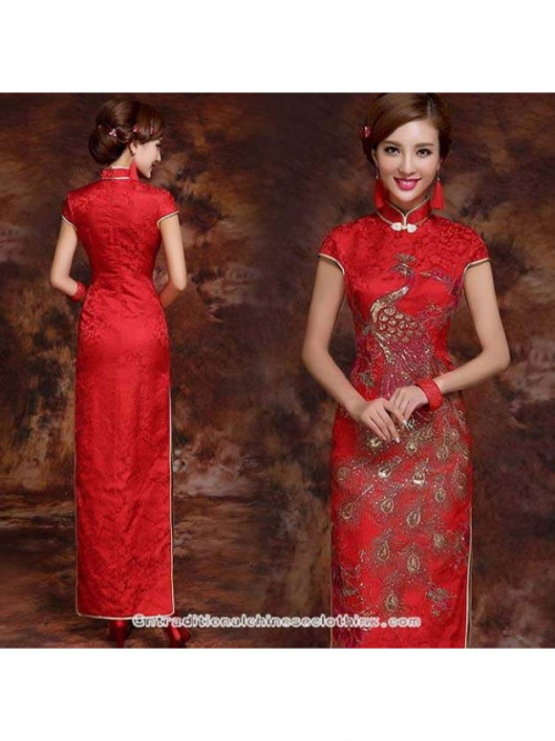 https://www.cntraditionalchineseclothing.com/appliqued-floral-embroidered-peacock-red-long-wedding-cheongsam.html