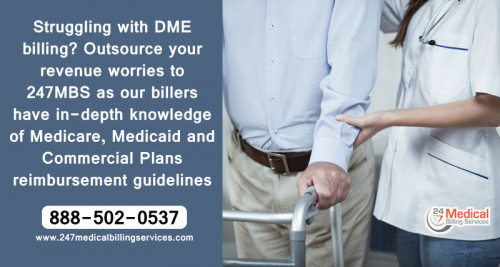 Struggling with DME billing? Outsource your revenue worries to 247MBS as our billers have in-depth knowledge of Medicare, Medicaid and Commercial Plans reimbursement guidelines.