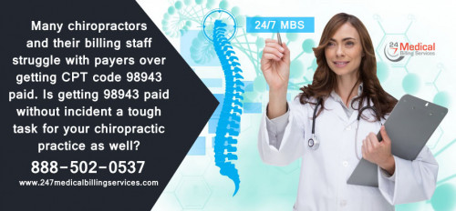 Many chiropractors and their billing staff struggle with payers over getting CPT code 98943 paid. Is getting 98943 paid without incident a tough task for your chiropractic practice as well?