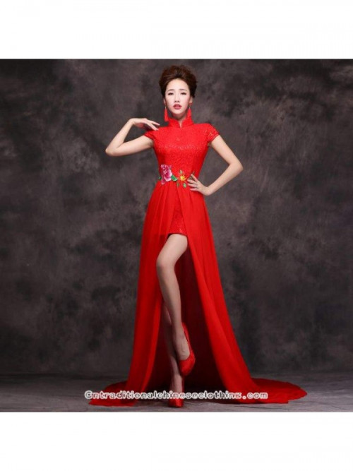 https://www.cntraditionalchineseclothing.com/asian-inspired-embroidered-florl-mandarin-collar-cap-sleeve-red-lace-chiffon-trailing-prom-dress.html