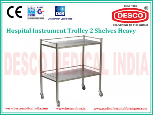 From the category of hospital instrument trolley, we are coming here with the showcase of 2 shelves heavy instrument trolley which is manufactured with stainless steel and heavy round tube.
For more info, call us on: 9810867957 | Email us on: Rohit@descoinstruments.com 
Visit us @ http://www.medicalhospitalfurnitures.com/Product/instrument-trolley-2-shelves/2-shelves-heavy-nstrument-trolley/55