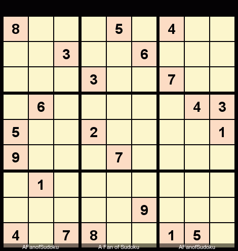 Hidden Pair
New York Times Sudoku Hard July 22, 2018