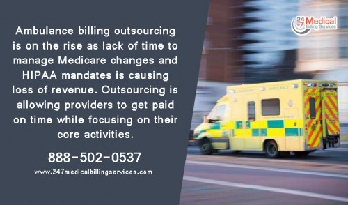 Ambulance billing outsourcing is on the rise as lack of time to manage Medicare changes and HIPAA mandates is causing loss of revenue. Outsourcing is allowing providers to get paid on time while focusing on their core activities.