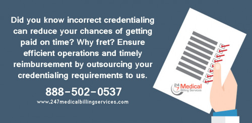 Did you know incorrect credentialing can reduce your chances of getting paid on time? Why fret? Ensure efficient operations and timely reimbursement by outsourcing your credentialing requirements to us.