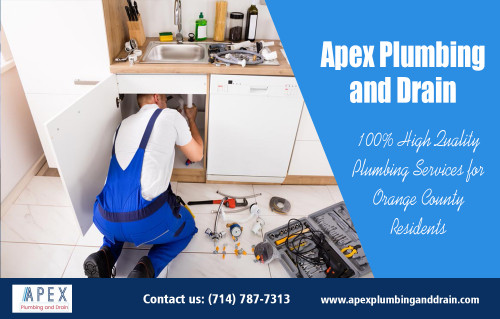 Apex Plumbing and Drain Orange County from minor repairs to more complex system at http://www.apexplumbinganddrain.com/
Find us on : https://goo.gl/maps/Rsz3kUsH4j42
At least once every year, you need to check your plumbing, pipes can clog up, water can get infected, and leaks can spring. When any of these happen, you need to call professional Apex Plumbing and Drain Orange County you can rely on. It is also a good idea to have your plumbing checked to see that everything is in order. Also, in case of extreme emergencies, you need plumbers who will provide you with the service you need.
My Social :
https://itsmyurls.com/apexdrains
https://list.ly/apexdrains/
http://apexdrains.strikingly.com/
https://profiles.wordpress.org/apexdrains
Apex Plumbing and Drain
Based in Orange County
Huntington Beach, California, United States 92648
Call us : 714787-7313
Email : info@apexplumbinganddrain.com
Website : http://www.apexplumbinganddrain.com/
Deals In...
Apex Plumbing and Drain Orange County
Apex Plumbing and Drain Orange County, CA
Apex Plumbing and Drain 24hr Emergency Service