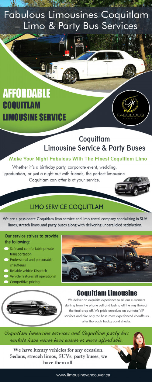 Our site : https://www.limousinevancouver.ca
Limousine service prices are vastly different, but if you determine your needs, consider the occasion, plan ahead and save for the service, then making the correct decision for you will be easy resulting in a memorable experience for you and/or your guests. When hiring your next Vancouver Limo for hire keep in mind the occasion, model and size of limousine to determine how much to spend. With these considered factors in place, you shall be sure to find the best Affordable Coquitlam Limousine Service for your needs.
My Socila : https://twitter.com/Coquitlamlimo
More Links : http://www.cross.tv/coquitlamlimo
https://rumble.com/user/Coquitlamlimo/
https://coquitlamlimo.contently.com/