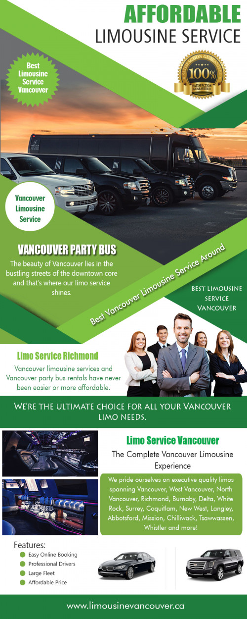 Affordable limo service Vancouver the real feeling of travelling at https://www.limousinevancouver.ca/

Company Owner/Contact Person: Vick Raj
Business Name: Fabulous Limousines Vancouver
ADDRESS- 741 W. 57th Ave #7 Vancouver BC V6P 1S2 Canada
Street Address: 741 W. 57th Ave
Suite/Office (if any): 7
City: Vancouver, State: BC, Zip/Postal Code: V6P 1S2
Business Primary Phone Number: (778) 288-5466
Business Category: Limousine Service, Airport Shuttle Service
Primary Email Address : info@fabulouslimousines.ca
Products/Services – limousine service, party bus service, sedan service, airport transportation, whistler transportation
Year Established: 2011
Hours of Operation: 24 hours a day / 7 days a week / 365 days a year
Languages Spoken: English
Payment Methods Accepted: cash, debit, credit
Service Areas: within 100 km of my address

Our Service:

Vancouver limo
limo Vancouver
limousine Vancouver
Vancouver party bus
limo service Vancouver
Vancouver limousine service
affordable limousine service
best limousine service Vancouver

Imagine being in an area you are unfamiliar with, driving on your own; you'd surely leave and go home and probably dread traveling based on the amount of traffic alone! People from all over the country travel and many people rent cars and have no idea where they are going. Hire affordable limousine services in Richmond can be your best option. 

Social: 
http://www.apsense.com/brand/limousinevancouver
https://about.me/richmondlimo
http://moovlink.com/?c=BFRWWlM6OWY3ZjZjOTM
https://sites.google.com/view/limovancouver/vancouver-limo