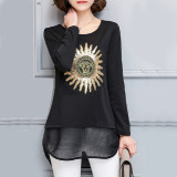 Black-Color-Thin-Slim-Long-Sleeved-Embroidered-Women-Shirt-WC-53