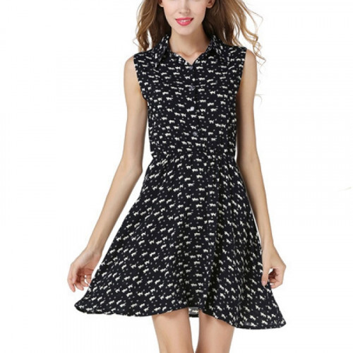 Black-Color-Womens-Fashion-Sleeveless-Cat-Printing-Loose-Skirt-WC-35.jpg