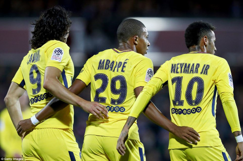 Cavani, Neymar, Mbappe