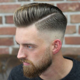 Cool-Pompadour-Hard-Part-Mid-Skin-Fade