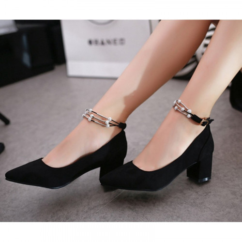 Diamond Studded Metal Black Pointed Heels For Women vUURkx6WAH 800x800
