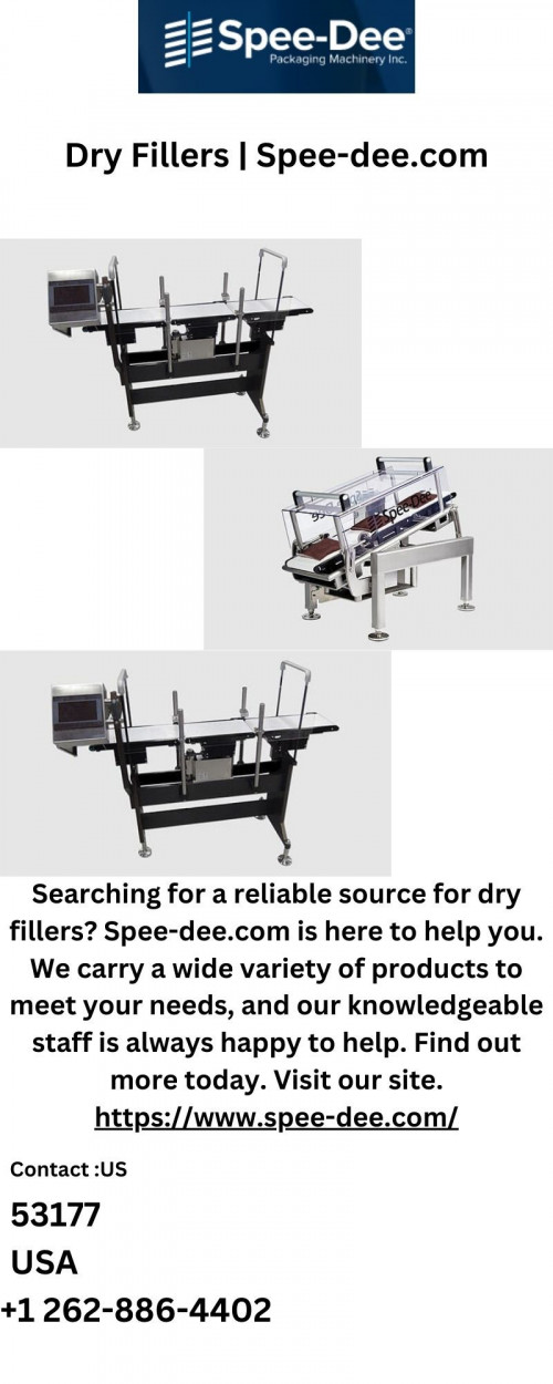 Searching for a reliable source for dry fillers? Spee-dee.com is here to help you. We carry a wide variety of products to meet your needs, and our knowledgeable staff is always happy to help. Find out more today. Visit our site.


https://www.spee-dee.com/