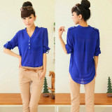 Elegant-Long-Sleeve-Blue-Cotton-Shirt-for-Women-WC-148BL