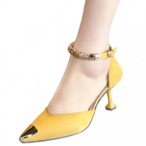 European Fashion Pointed Hollow Word Buckle Yellow Heels Sandals iByshiA6py 800x800