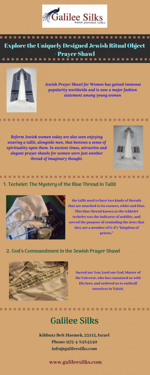 The elegant Jewish women tallit was just another thread of imaginary thought. Know how they evolved into unique pieces and gained significant importance. For more information, visit this link: https://bit.ly/2ARIlpP
