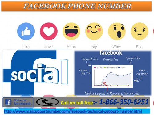 Do you want to report some unsocial activity or person on Facebook? Or due to some technical issue, you are not able to utilize Facebook at its best. Then, here is the right solution for you! Being a responsible technical support agency, we feel delighted to uproot all sorts of technical challenges faced by Facebook users via phone call. If you are also facing some technical issues, then dial our Facebook Phone Number 1-866-359-6251 to get relevant results soon. For more information: - http://www.mailsupportnumber.com/facebook-technical-support-number.html
