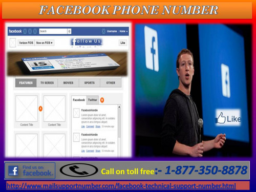 In order to get the excellent opportunities on Facebook, you may need to establish a good connection with some authentic service providers. Thus, you are offered to get connected with our magnificent service simply by making a call at our toll-free Facebook Phone Number 1-877-350-8878. Get the ultimate solution just through a call. For more information: - http://www.mailsupportnumber.com/facebook-technical-support-number.html