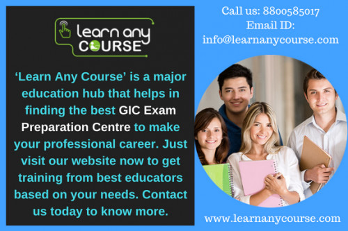 Looking for the GIC Exam Preparation Centre in Delhi, Naraina, Satya-Niketan and Vishnu Garden? Then, connect ‘Learn Any Course’ the major education hub that offers a chance to learn from professionals. Visit our website right now to pass your exam.

https://learnanycourse.com/in/search-institute/gic-exam/