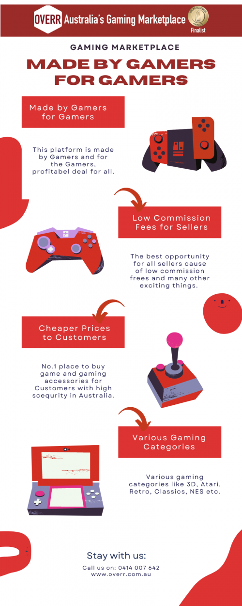 Made by Gamers for Gamers. The Best Gaming Marketplace in Australia. Profitable for all sellers and customers. Visit now at https://www.overr.com.au/