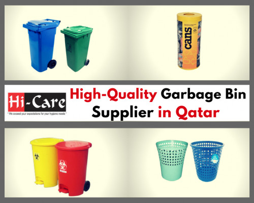 http://www.hicareqatar.com - Hi-Care Hygiene Solutions is one of the best in the field of waste bin supplier in Qatar indulges in the manufacture of garbage bins that come in different varieties such as steel bins, plastic bins, stainless steel bins and these bins have different types. To know more information kindly call us at - +974 4481 9449.