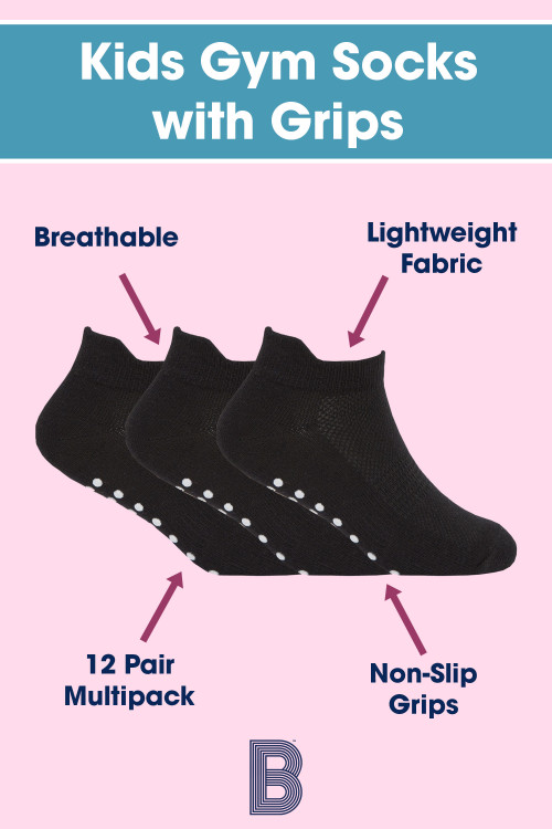 Girls Trainer Socks with Grippers INFOPANEL 2