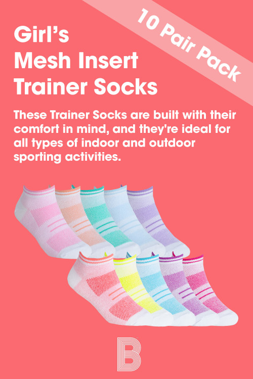 Girls Trainer Socks with Mesh Insert INFOPANEL 1