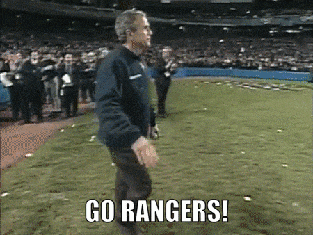 Go Rangers George W Bush 2001