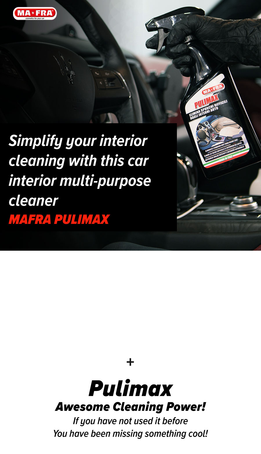 Ma-Fra H0215 Pulimax Car Interior Cleaner 500ml, Auto Interior Care, Auto  Interior Care, Auto Cleaning, Automotive, All Brands