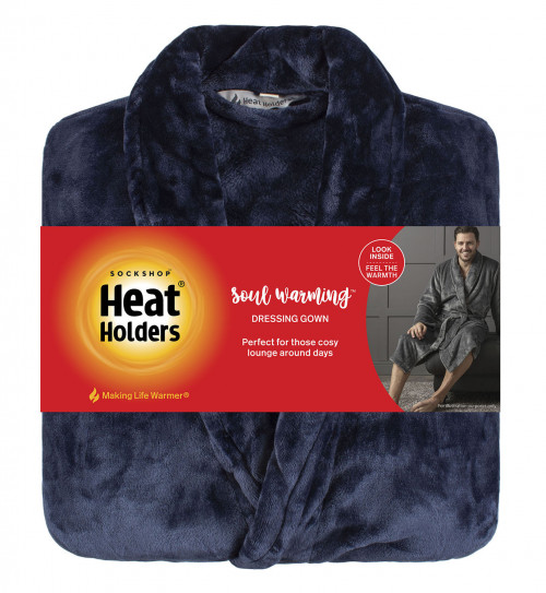 HEAT HOLDERS DRESSING GOWN NAVY PACK