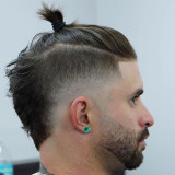 High-Temple-Fade-with-Top-Knot-and-Beard