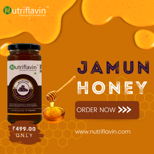 Nutriflavin Jamun Honey contains only the nutrients found in Jamun and honey. This honey can easily cure a cough and boost your energy levels if consumed regularly. It can even boost your immunity because it is high in antioxidants. Jamun helps to treat heart and liver problems by lowering blood sugar levels and promoting healthy digestion. Buy now: https://nutriflavin.com/product/jamun-honey/