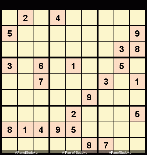Pointing Triple Subset
New York Times Sudoku Hard June 3, 2018