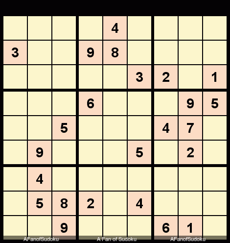 New York Times Sudoku Hard June 25, 2018