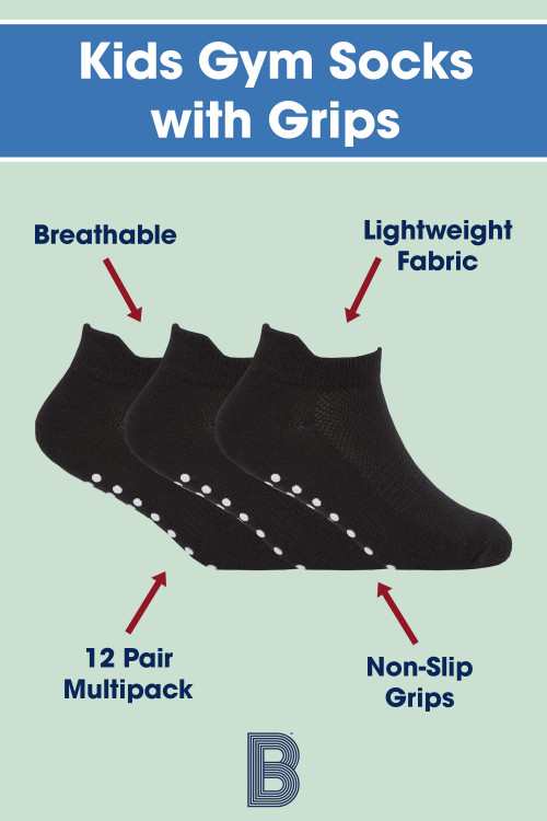 Kids Trainer Socks with Grippers INFOPANEL 2