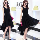 Korean-Fashion-Black-Color-Long-Bohemian-Chiffon-Women-Dress-WC-59