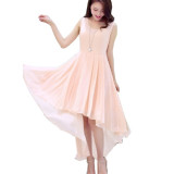 Korean-Fashion-Pink-Color-Long-Bohemian-Chiffon-Women-Dress-WC-59