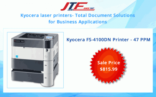 JTF Business Systems offers multipurpose and very cost effective Kyocera Laser Printers which makes them the best choice for large offices. https://bit.ly/2zx04CC