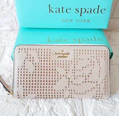 75% Off Kate Spade Flower Perforated Leather Wallet Promo - LBMS