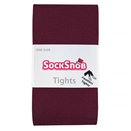 Ladies Footless Tights Burgundy PACK