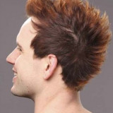 Light-punk-funky-men-hairstyle-with-short-length-and-spiky-bang