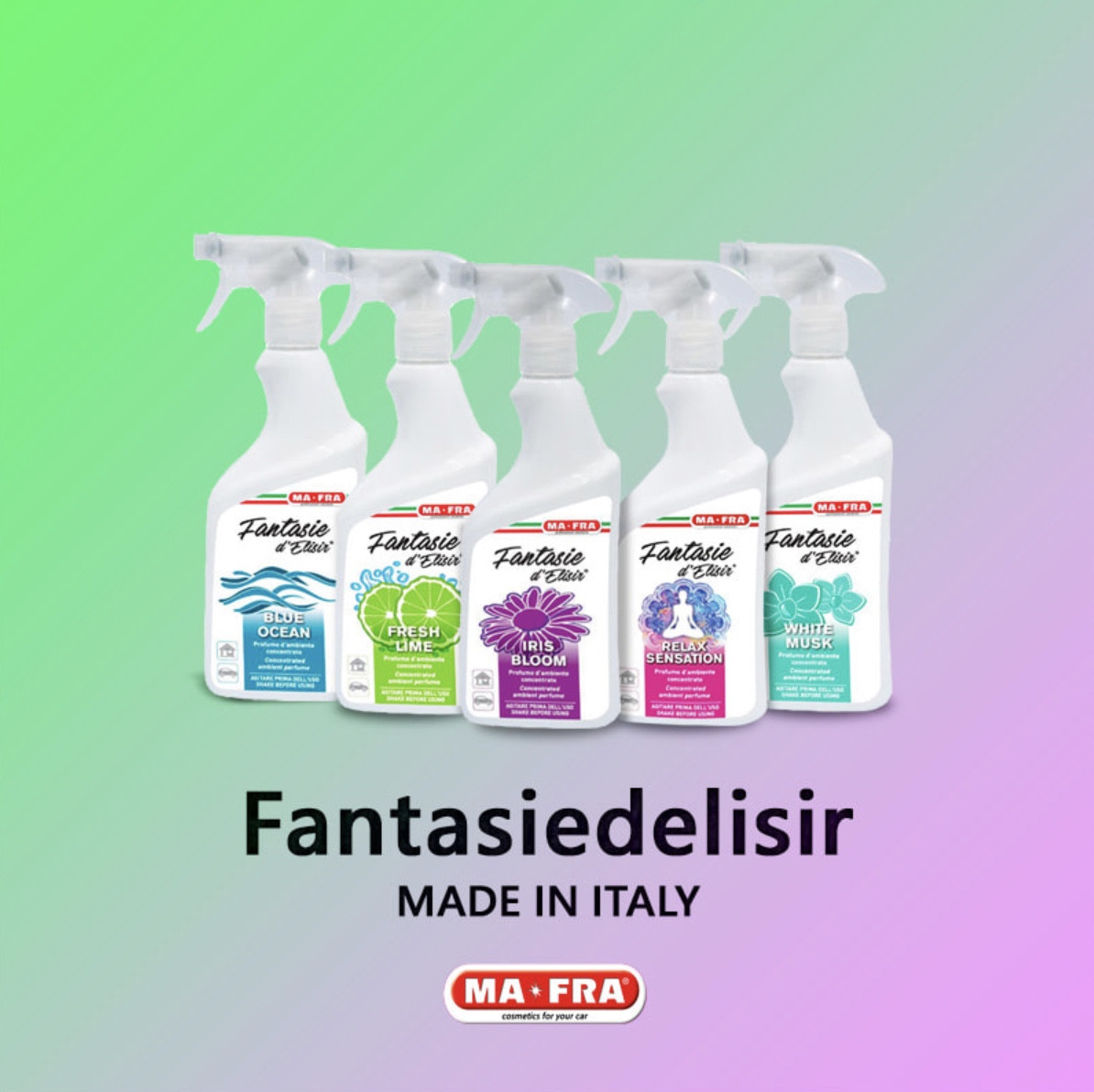 Mafra Fantasie Di Elisir 500ml (Essential Oil based Fragrance Spray for In Car and In Room)