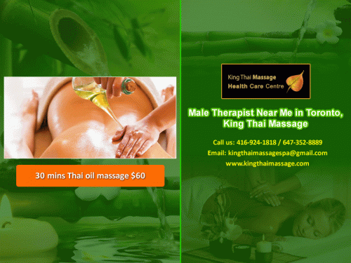 Find right RMT Male Therapist Near Me and your location in Toronto. Massage therapist at King Thai Massage Health Care Center uses best body work and therapeutic healing practices to relieve tension and stress, best suited to customer needs. Call @ 416-924-1818, 647-352-8889. Visit: https://www.kingthaimassage.com/registered-massage-therapy-rmt/
