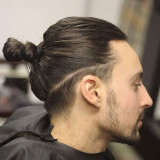 Man-Bun-with-Low-Fade