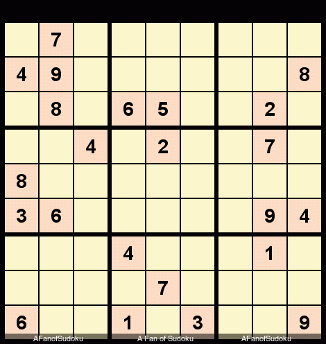 - Hidden Pair
- XWing
- Hidden Pair
New York Times Sudoku Hard May 9, 2018