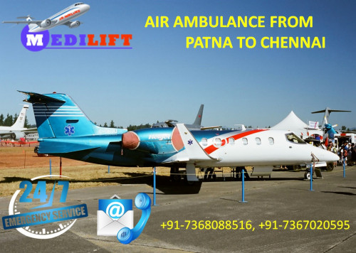 Medilift Air Ambulance from Patna to Chennai is available with low cost. We conduct you both charter and commercial aircraft such as Air India, Jet Airway, and Indigo etc. We provide you specialist doctor such as Cardiologist, Neurologist, Anesthesiologist, Orthopedic; Critical Care consultants and so on are available in Air Craft at the same time.

Website:  http://www.medilift.in/air-ambulance-patna-to-chennai/
