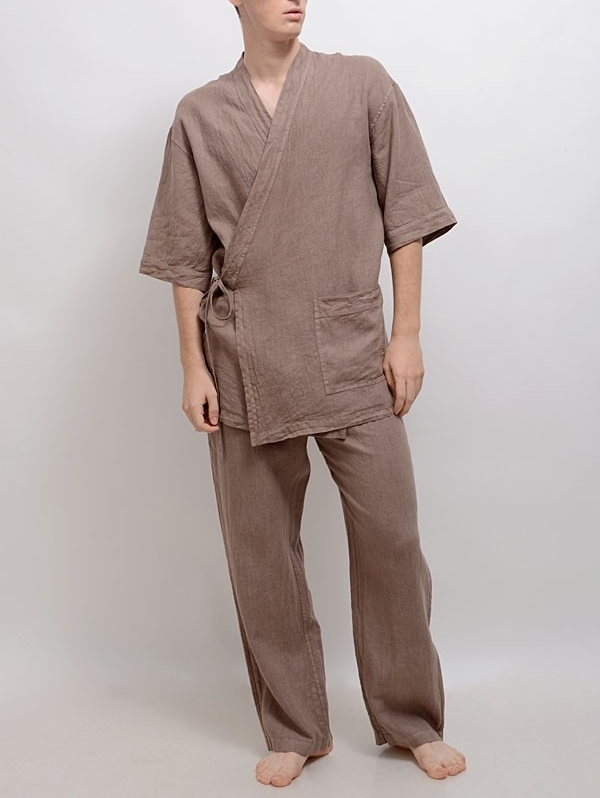 Linen Men's Sleepwear Pajamas Kimono 100% Natural Pure Flax ''R ...