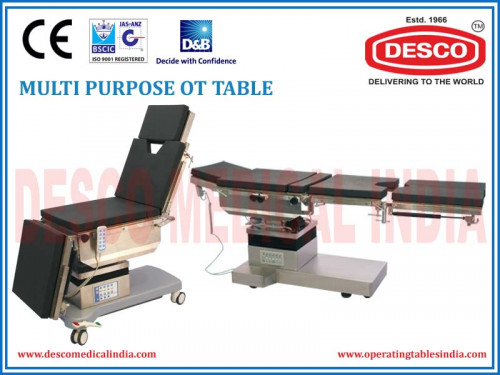 From the category of hospital OT tables, Desco Medical India is showcasing multipurpose electric OT table which is manufactured with finest quality raw material and latest inbuilt technology. It is fully electric and usable in more than one purpose. You can buy this hospital OT tables from us at market comparable price. We are leading manufacturer, supplier and exporter of all types of Medical OT tables. 
For more info, call us on: 9810867957 | Visit us :  http://www.descomedicalindia.com/Product/MULTI-PURPOSE-OT-TABLE/MULTI-PURPOSE-ELECTRIC-OT-TABLE/21209