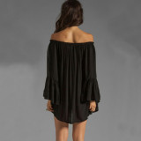 New-Off-the-Shoulder-Loose-Women-Chiffon-Long-Sleeve-Shirt-WC-77